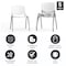 Flash Furniture HERCULES Series 880 lb. Capacity White Plastic Stack Chair with Titanium Gray Powder Coated Frame, PK5 5-RUT-F01A-WH-GG - alternate 5